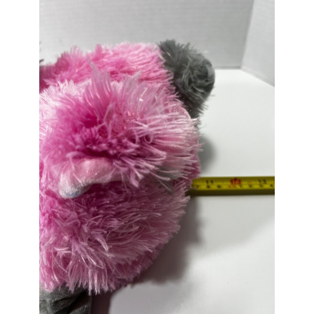 IDEAL TOYS Pink and Gray Fluffy Plush PIG 10” Stuffed Animal SOFT - Picture 8 of 8